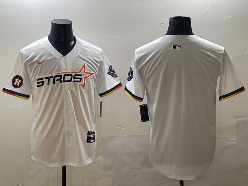 Men Houston Astros Blank White Three generations Joint Name 2025 Nike MLB Jersey style 2